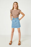 GY2421 Light Denim Girls Elastic High Waist Denim Skirt Full Body