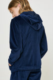 G10000 Navy Girls Velour Zip Up Hoodie Back