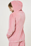 G10000 Pink Girls Velour Zip Up Hoodie Full Body