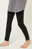 Lace Trim Brushed Leggings