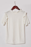 G11058-OFF WHITE Ruffle Collar Knit Top Back