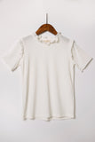 G11058-OFF WHITE Ruffle Collar Knit Top Alternate Angle