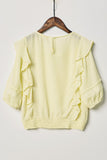 G11073-LEMON Ruffle Smock Waist Lace Top Back