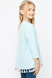 G2137 NAVY Tassel Striped Top Back