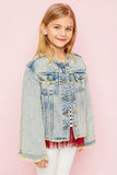 G2148 FADED DENIM Bell Sleeved Denim Jacket Alternate Angle