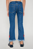 G2162 MID DENIM Rose Embroidered Jeans Back