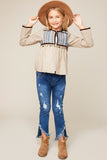 G2388 TAUPE Embellished Jacket Alternate Angle