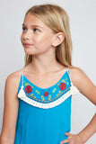 G3096 AZUR Embroidered Tank Dress Detail