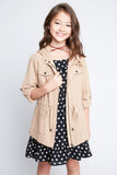 G3225 BEIGE Cargo Jacket Front