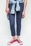 G3259 MID DENIM Denim Stretch Leggings Front