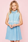 G3277 LT DENIM Polka Dot Denim Dress Back