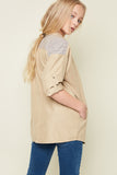 G3404 BEIGE Moto Trench Coat Back