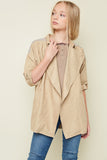 G3404 BEIGE Moto Trench Coat Alternate Angle