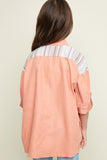 G3404 PEACH Moto Trench Coat Back