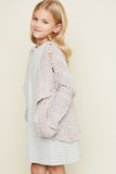 G3420-MAUVE Bolero Knit Cardigan Alternate Angle