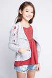 G3420 SLATE Bolero Knit Cardigan Alternate Angle