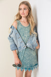 G3435 Forest Girls Acid Wash Tank Dress Detail