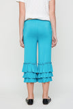 G3524 TEAL Ruffled Capri Pant Back