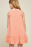 G3534-PEACH Sleeveless Mini Lace Tunic Back