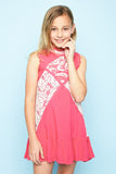 G3534 Strawberry Girls Ruffle Lace Swing Dress Front