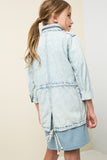 G3682 ICE DENIM Acid Wash Cargo Jacket Back