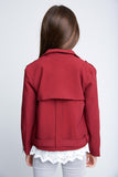 G3782 BURGUNDY Moto Jacket Back