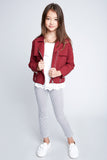 G3782 BURGUNDY Moto Jacket Alternate Angle