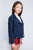 G3782 NAVY Moto Jacket Full Body