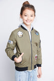 G3793 ARMY Patchwork Bomber Jacket Alternate Angle