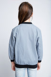 G3793 SLATE Patchwork Bomber Jacket Back