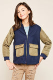 G3867 NAVY Bomber Jacket Front