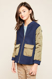 G3867 NAVY Bomber Jacket Alternate Angle