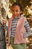 G4110 Pink Girls Sleeveless Fur Vest Editorial