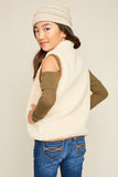 G4110 Cream Girls Sleeveless Fur Vest Back