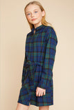 G4125 BLUE MIX Plaid Dress Alternate Angle