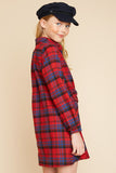 G4125 RED MIX Plaid Dress Back