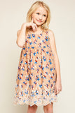 G4146 CHESTNUT Floral Eyelet Baby Doll Dress Front