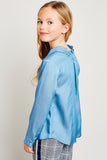 G4177 LT DENIM Pearl Button Down Shirt Back