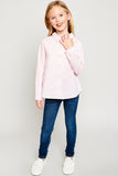 G4177 PINK Pearl Button Down Shirt Full Body