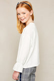 G4178 OFF WHITE Bell Sleeve Top Back