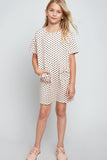 G4205 PINK Polka-Dot Mini Shift Dress Alternate Angle