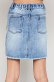 G4209 LIGHT DENIM Side Stripe Denim Mini Skirt Back