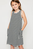 Stripe Key Hole Tank Dress