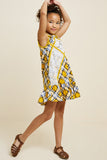 G4374-HONEY MIX Plaid Mini Swing Dress Alternate Angle