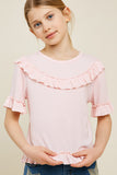 Ribbed Ruffle Knit Top