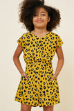 G4572-MUSTARD Leopard Pocket Romper Front