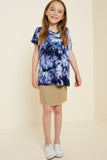 G4602-BERRY Criss-Cross Tie Dye T-Shirt Full Body