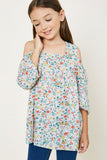 Floral Cold Shoulder Tunic Top