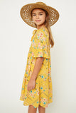 G4671-YELLOW MIX Floral Tie-Strap Midi Dress Back