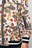 G5027 Cream Girls Printed Bomber Jacket Detail